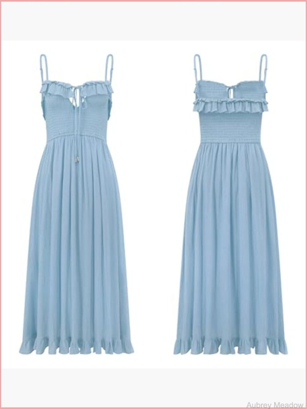 Sleeveless V-Neck Ruffle Midi Boho Dress Summer Casual Flowy A-Line - Picture 6 of 7